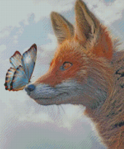 Butterfly And Fox Diamond Painting