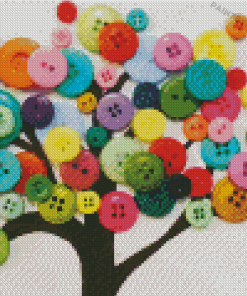 Buttons Tree Diamond Painting