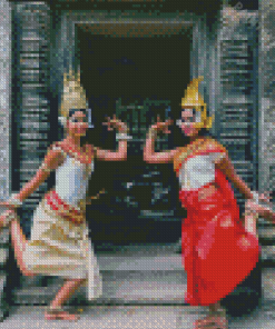 Cambodia Dancers Girls Diamond Painting