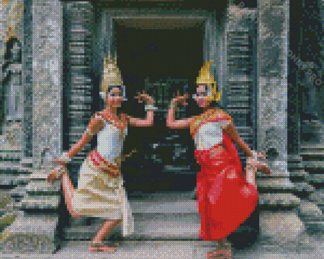 Cambodia Dancers Girls Diamond Painting