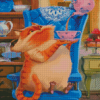 Cat Drinking Tea Diamond Painting