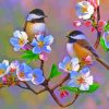 Cherry Blossom And Two Birds Diamond Painting