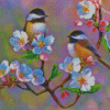 Cherry Blossom And Two Birds Diamond Painting