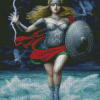 Chie Yoshii Woman Warrior Diamond Painting