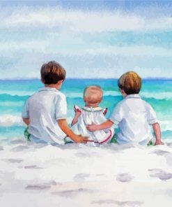 Children On Beach Diamond Painting