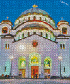 Church Of Saint Sava Diamond Painting