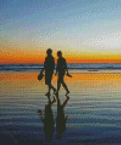 Couple Walking On The Beach Diamond Painting