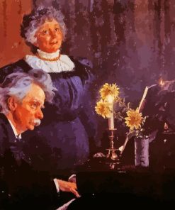 Edvard Grieg Accompanying His Wife Peder Severin Diamond Painting