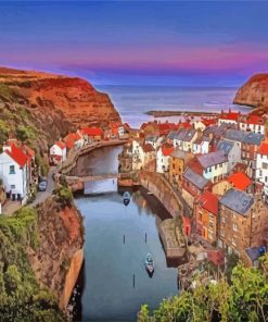 England Village Staithes Diamond Painting