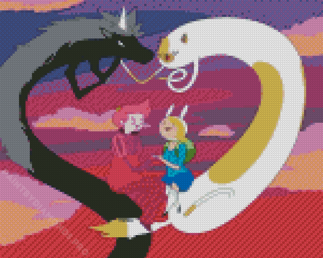 Fionna And Cake Lord Monochromicorn Diamond Painting