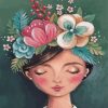 Girl Head Flowers Art Diamond Painting