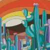 Illustration Abstract Cactus Diamond Painting