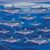 Illustration Sardines Fish Underwater Diamond Painting