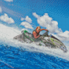 Kawasaki Jet Ski In The Water Diamond Painting