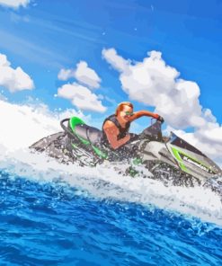 Kawasaki Jet Ski In The Water Diamond Painting