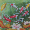 Koi Fish And Lotus Diamond Painting