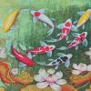 Koi Fish And Lotus Diamond Painting