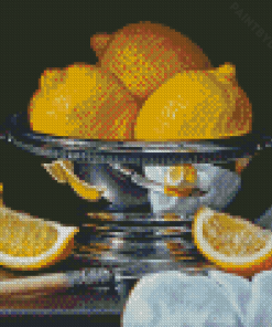 Lemons In Silver Bowl Diamond Painting