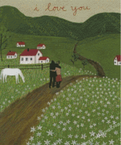 Lovely Couple In Farm Diamond Painting