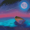 Magical Beach Boat With Moon Diamond Painting