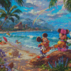 Mickey And Minnie Hawaii Art Diamond Painting