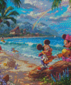 Mickey And Minnie Hawaii Art Diamond Painting