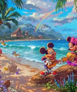 Mickey And Minnie Hawaii Art Diamond Painting