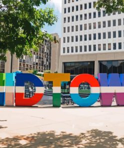 Midtown Atlanta Colorful Sculpture Diamond Painting