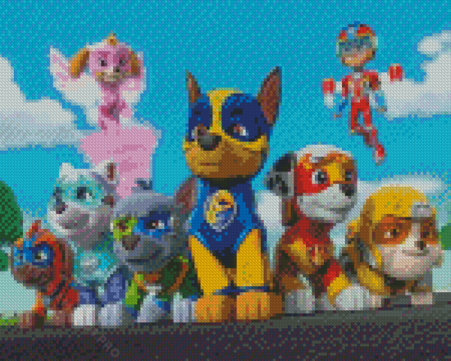 Mighty Pups Adventure Animation Diamond Painting