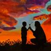 Mom And son Silhouette Diamond Painting