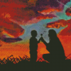 Mom And son Silhouette Diamond Painting