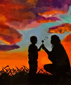 Mom And son Silhouette Diamond Painting