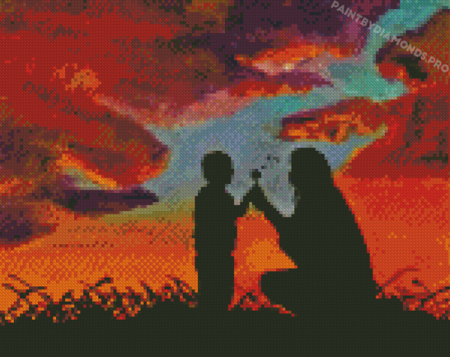 Mom And son Silhouette Diamond Painting