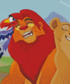 Mufasa With Nala And Zazu Diamond Painting