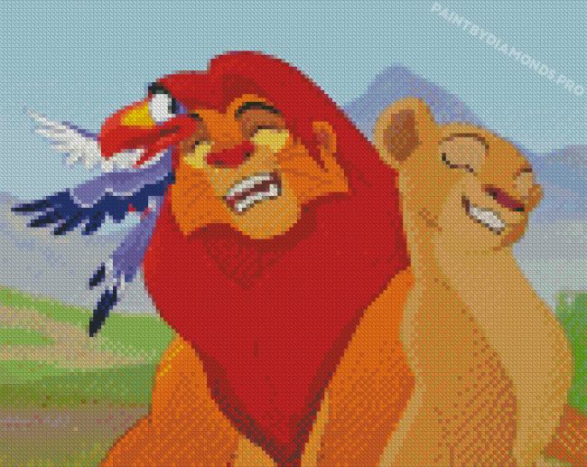 Mufasa With Nala And Zazu Diamond Painting