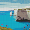 Old Harry Rocks In Dorset Poster Diamond Painting