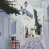 Paros White Buildings Diamond Painting