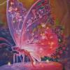 Pink Floral Fantasy Butterfly Diamond Painting