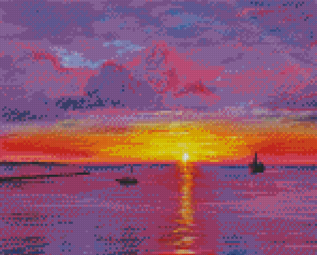 Purple Sunset Diamond Painting