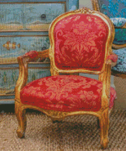 Red Antique Chair Diamond Painting