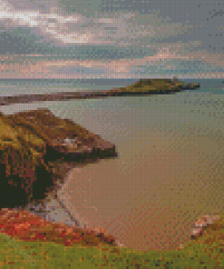 Rhossili Worms Head Island Diamond Painting