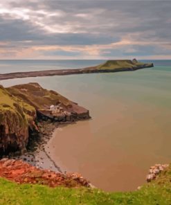 Rhossili Worms Head Island Diamond Painting