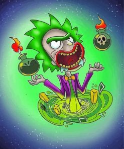 Rick And Morty Joker Cartoon Diamond Painting