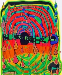 Sad Not So Sad Is Rainshine By Hundertwasser Diamond Painting