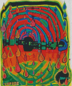 Sad Not So Sad Is Rainshine By Hundertwasser Diamond Painting