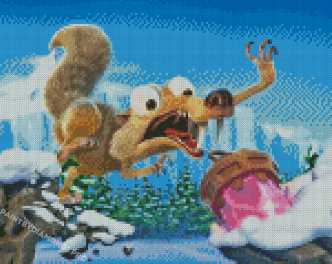 Scrat Ice Age Animation Diamond Painting