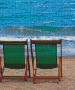 Sea Side With Deckchair Diamond Painting