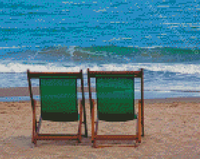 Sea Side With Deckchair Diamond Painting