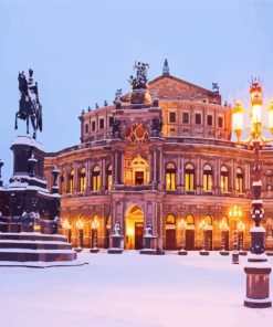 Semperoper Dresden In Winter Diamond Painting