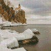 Snowy Split Rock Lighthouse Diamond Painting